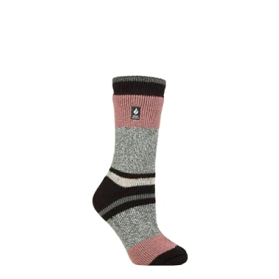 Image of Women&#039;s 1 Pair SOCKSHOP Heat Holders 2.3 TOG Patterned Thermal Socks Nia Charcoal / Ice Sage 4 8