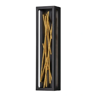 Image of Hinkley Styx Integrated LED Wall Lamp Black &amp; Golded Gold, 3000K