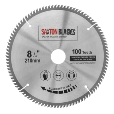 Image of Saxton TCT Circular Fine Cutting Wood Saw Blade 210mm x 30mm 100T Compatible with Festool Bosch Makita Dewalt
