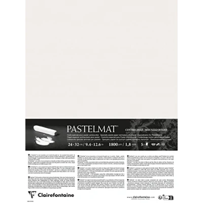 Image of Clairefontaine 796010C Laminated Paper Pastelmat 5 Sheets Special Card for Dry Pastels 24x32 cm 360g 1.8 mm White
