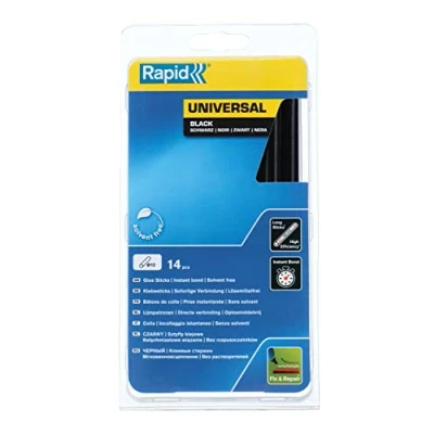 Image of Rapid 5000211 12 mm Glue Sticks Universal Black, 14 190mm