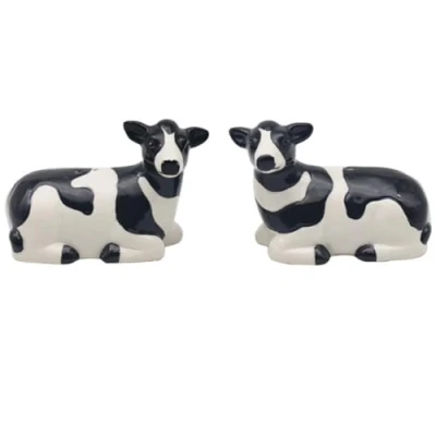 Image of Lesser &amp; Pavey Salt Pepper Set for All Types of Kitchen Ceramic Shaker Lovely Pots Suitable Home (Cow)