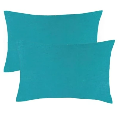 Image of KHIM® 100% Soft Brushed Cotton Flannelette Standard Housewife Pillowcase Pair Teal