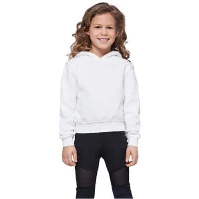 Image of Build Your Brand Girl&#039;s Girls Cropped Hoodie Hooded sweatshirt, White, 122 128 UK