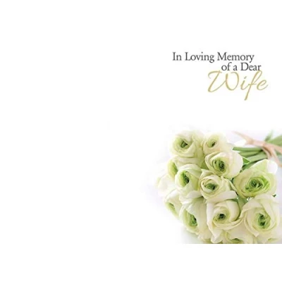 Image of Large Funeral &amp; In Loving Memory Floristry Message Cards Flowers and Floral Tributes (In of a Dear Wife)
