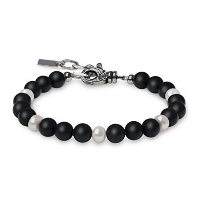 Image of COAI Matte Onyx Stone Beaded Bracelet Pearl for Men Women