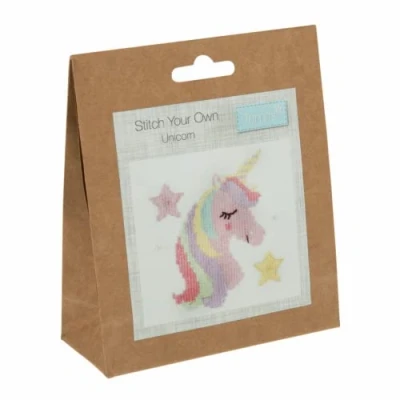 Image of Trimits Mini Counted Cross Stitch Kits, 13 x 13cm (5 5in), Unicorn