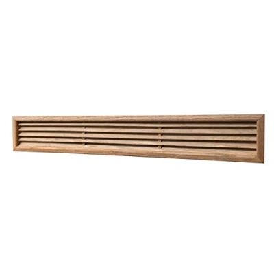Image of La Ventilazione LGZS80550Q Rectangular Ventilation Grille Made of Oak Wood, recessed. Dimensions: 550 x 80 mm
