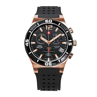 Image of Swiss Military by Chrono Men&#039;s Chronograph Quartz Watch with Rubber Strap SM34015.10