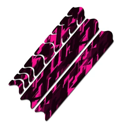 Image of AlphaShield Bicycle Frame Protector Chain Stays Protection Film Sticker Carbon MTB BMX Paint K099 (15 Future Neon Pink)