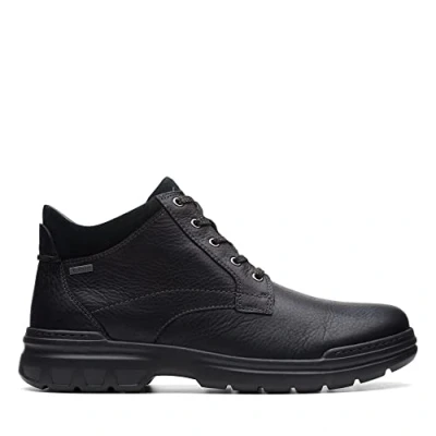 Image of Clarks Rockie 2 Up Gore Tex Leather Boots In Black Standard Fit Size 7