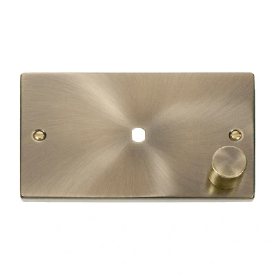 Image of Click Deco 1 Gang Dimmer Mounting Unfurnished Plate and Knob (1000W Max) Antique Brass