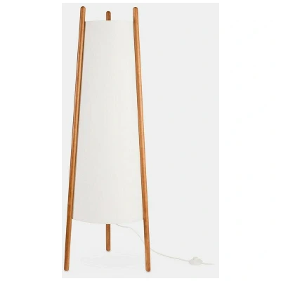 Image of Woody Tripod Floor Lamp Oak Wood, Beige E27