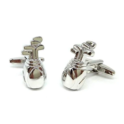 Image of Modern Golf Bag Cufflinks Presented in a Cufflink Box