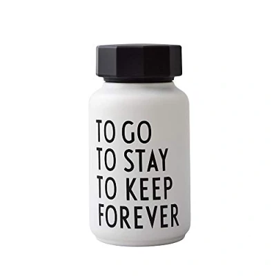 Image of Design Letters Thermo/Insulated Bottle, Special Edition, Small (White) BPA Free Double Walled Vacuum, Stainless Steel, Pure Nordic Design, Great for use on The go, 330 ml, Leak Proof, 204 g.