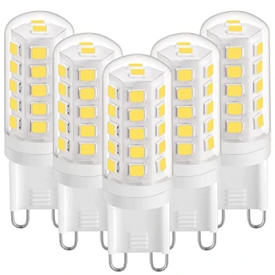 Image of G9 LED Light Bulb 3W Natural White 4000K, Bulbs 420LM, Equivalent to 28W 40W Halogen Bulb, Corn for Desk Lamp, Non Flicker, AC 220 240V,360 Beam Angle, 5 Pack