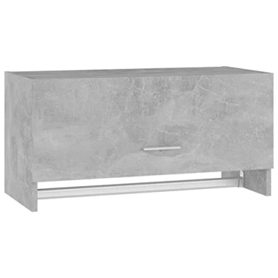Image of vidaXL Wardrobe in Concrete Grey Compact and Versatile Home Storage Solution Engineered Wood