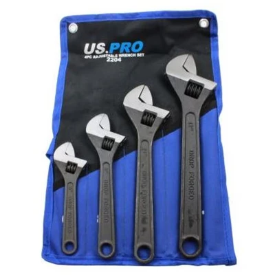 Image of US PRO 4PC Adjustable Wrench/Shifting Spanner Set 6&quot; 8&quot; 10&quot; 12&quot; 2204