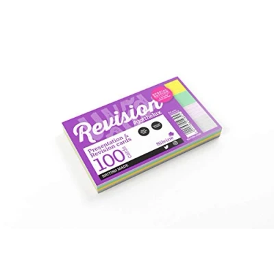 Image of Luxpad Revision 5x3&quot; Flash Cards Lined (100 Cards) Assorted Colours