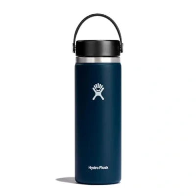 Image of HYDRO FLASK Water Bottle 591 ml (20 oz) Vacuum Insulated Stainless Steel with Leak Proof Flex Cap and Powder Coat BPA Free Wide Mouth Indigo