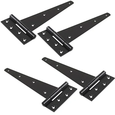 Image of 4X Black 18&quot;/450mm Tee Hinges Shed/Gate/Barn Door T