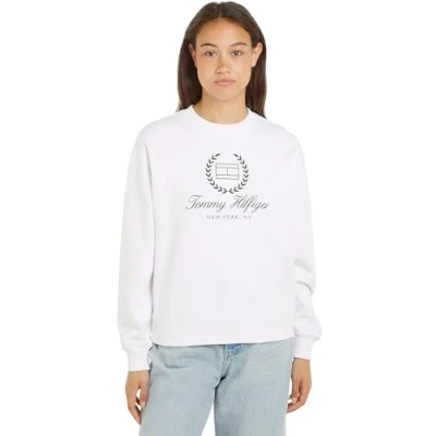 Image of Tommy Hilfiger Women Sweatshirt without Hood, White (Th Optic White), M