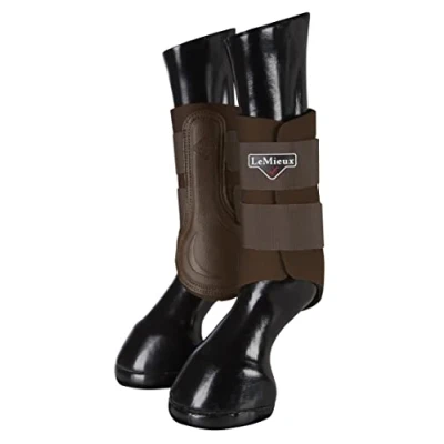Image of LeMieux Grafter Brushing Horse Boots Protective Gear and Training Equipment Equine Boots, Wraps &amp; Accessories (Brown/X Large)