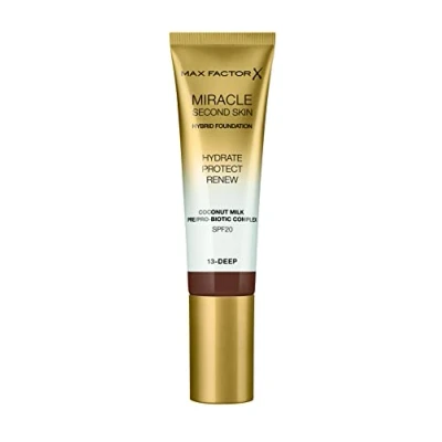 Image of Max Factor Miracle Second Skin Hydrating Foundation, Deep 30 ml