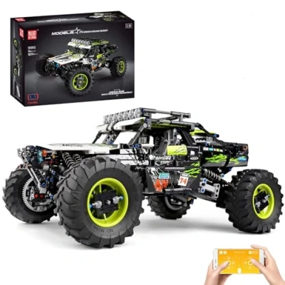 Image of Mould King 18002 Technology Off Road Vehicle Model Building Toy, 2.4G Remote Control and App Dual Extreme Clamping Blocks Kit, Gift for Kids/Adult (1890 Pieces)