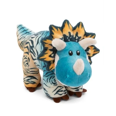 Image of NICI cuddly toy dino Cerastupsy 20cm fluffy to cuddle and love, soft made from recycled materials 49466