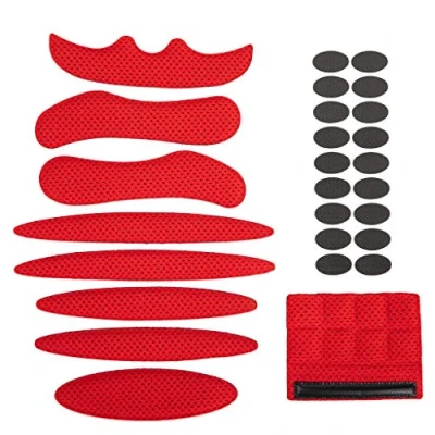 Image of Jipemtra Helmet Padding Foam Kit 27Pcs Bicycle Replacement Pads Universal Set for Bike Motorcycle Cycling (Red)