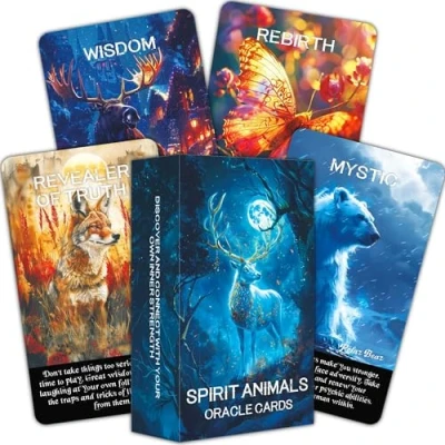 Image of BAIYOOBAI Spirit Animals Oracle Cards for Intuition, Guidance, and Spiritual Connection Beginners, A Mystical Deck Featuring Powerful Animal Totems Personal Growth Insight