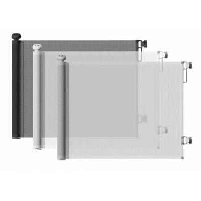 Image of S&amp;D, Retractable Baby Gates 135 cm / 53 Inches wide Stair Safety Gate Roll for Babies and Pets, dogs, Extendable Barrier (Grey)
