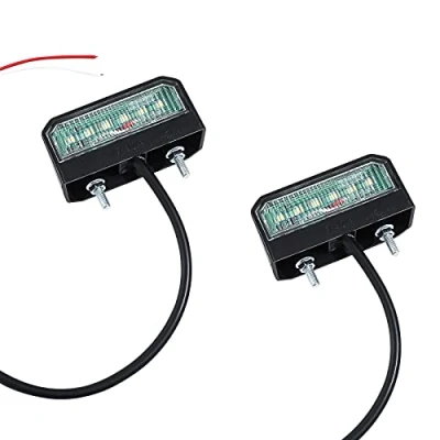 Image of Eacalyc 2 * LED Number Plate Lights, Car Rear License Lamps 12 24V Waterproof For Car, Trailer, Vehicle or Truck