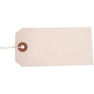 Image of ValueX Reinforced Coloured Strung Tag, 48x32mm, White, Pack of 1000