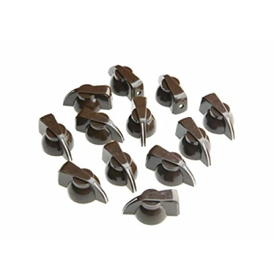 Image of Dopro Pack of 12 Flat Top Guitar Chicken Head Knob AMP Effect pointer Brown