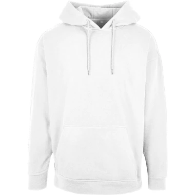 Image of Build Your Brand Men&#039;s Bb006 basic Oversize Hoody Hooded Sweatshirt, White, S