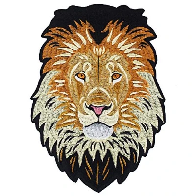 Image of Lion Embroidery Iron on Back Patches Embroidered Applique Repair Badges for Clothes Sticker Sewing Accessories 1piece
