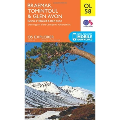 Image of Explorer OL 58 Braemar, Tomintoul &amp; Glen Avon Map