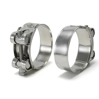 Image of EUZUXU 2Pcs T Bolt Hose Clamps, Tube Clamps Pipe Clamp, Adjust 40 43mm 304 Stainless Steel