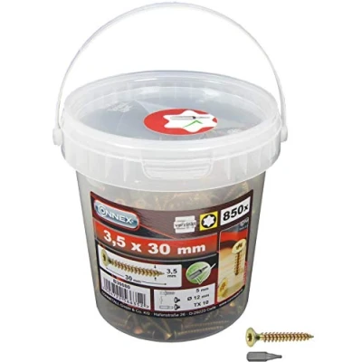 Image of CONNEX B30080 Uni Screws TX Bucket 3,5x30 a 850pcs, 3,5 x 30 mm (850 Stück)