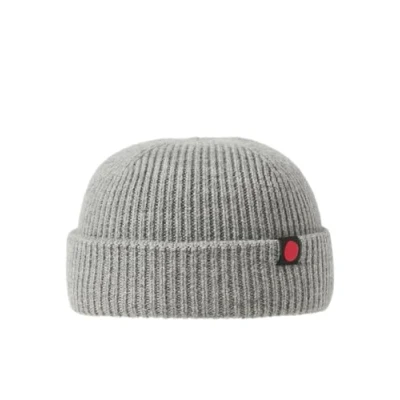 Image of JACK &amp; JONES Men&#039;s Rddroyal Short Beanie Noos Knitted hat, Light Grey Melange 1, One Size