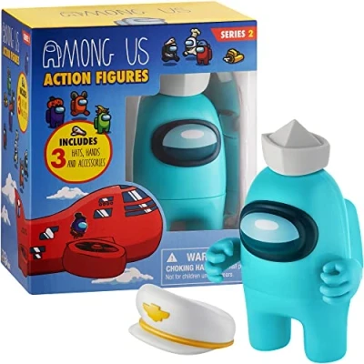 Image of Among Us Collectible Action Figure Series 2 With Accessories (Cyan)