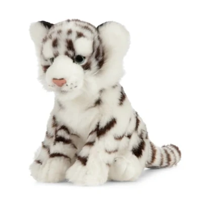 Image of Living Nature White Tiger Cub Stuffed Animal Plush Toy Fluffy and Cuddly Safary Soft Gift for Kids Boys Girls Doll Naturli Eco Friendly Plushies 18 cm