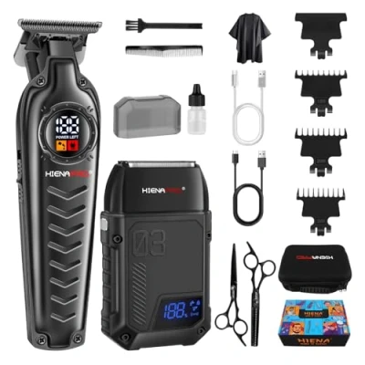 Image of HIENA PRO Hair Trimmer and Foil Shaver Set Professional Beard Men Shavers for Shaving Kit Cordless Precision Electric Razor