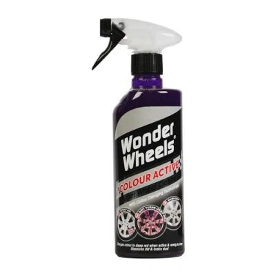 Image of Wonder Wheels Set of 2 Colour Active Super Wheel Cleaner 600ml With Changing Technology Alloy Iron Remover Car Acid Free Fallout Brake Dust Clean Cleaning Spray Safe Washing PH Balanced Two Pack