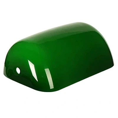 Image of HJXDtech Lampshade Replacement Glass Bankers Lamp Shade Cover for Desk (Green)