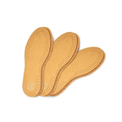 Image of 3 Pair Pack Shoe Insoles Made of Vegetable Tanned Sheepskin Leather and Natural Cork Elegant Comfortable Kaps Pecari Set (Women / 8 UK 41 EUR)