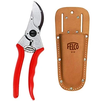 Image of FELCO F2 Professional Pruning Shears with Leather Clip or Belt Holster (Bundle, 2 Items)