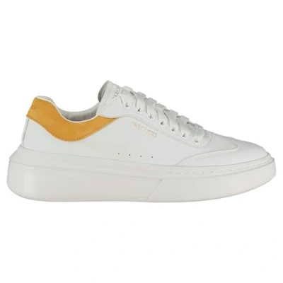 Image of Skechers Women&#039;s Cordova Classic Best Behavior Sneaker, White/Yellow, 8 UK
